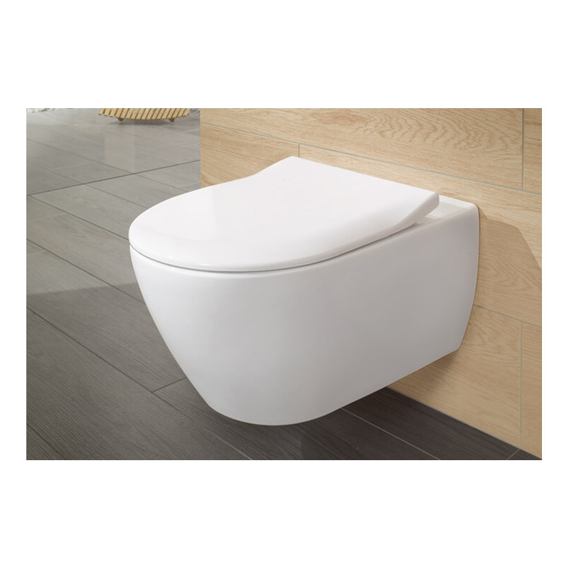 Унитаз подвесной с сидением Villeroy & Boch Subway 2.0 Альпийский белый CeramicPlus