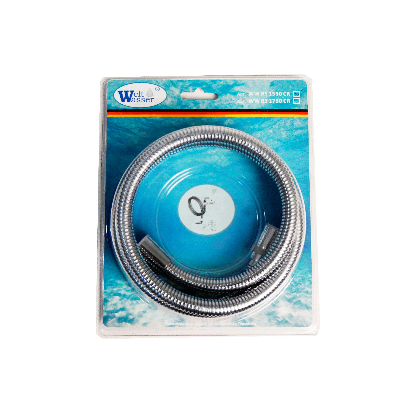 Шланг для душа хром 175см, Welt Wasser, WW BS Арт. 1750 CR