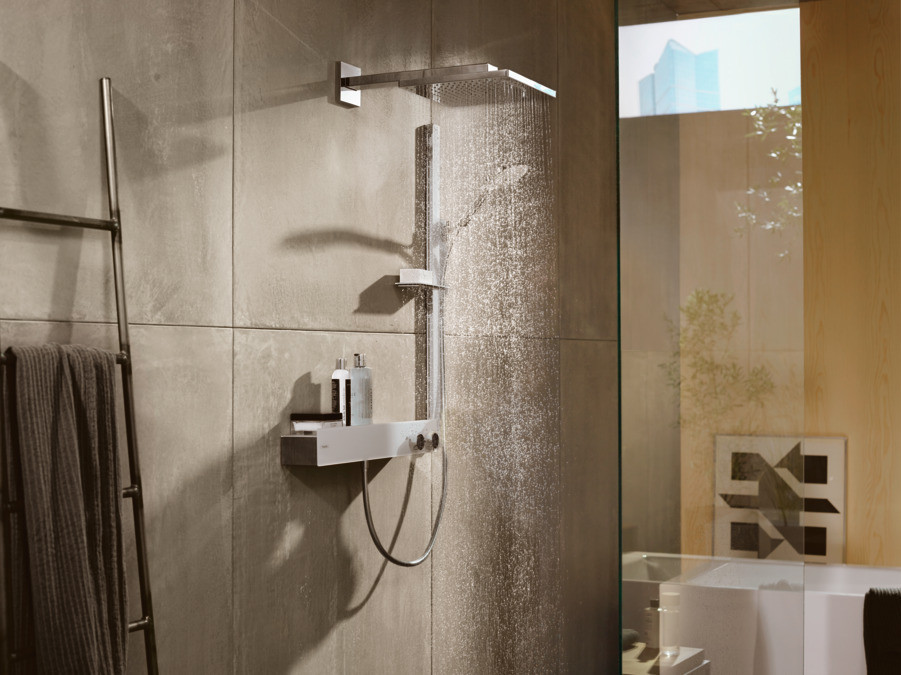 Верхний душ 300 1jet с держателем Hansgrohe Raindance E хром