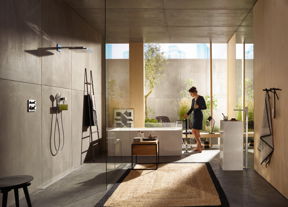Верхний душ 300 1jet с держателем Hansgrohe Raindance E хром