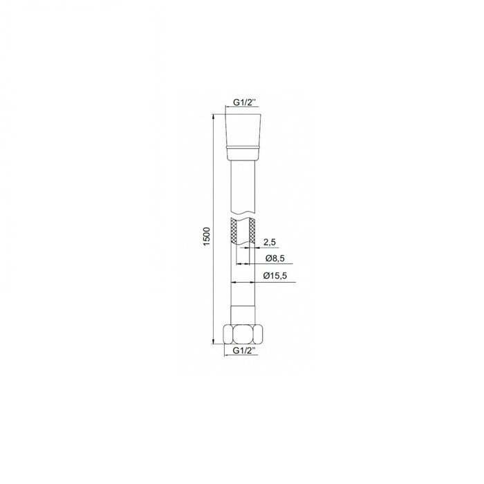 Шланг для душа Iddis SHOWER HOSE черный матовый 04P15BLi19