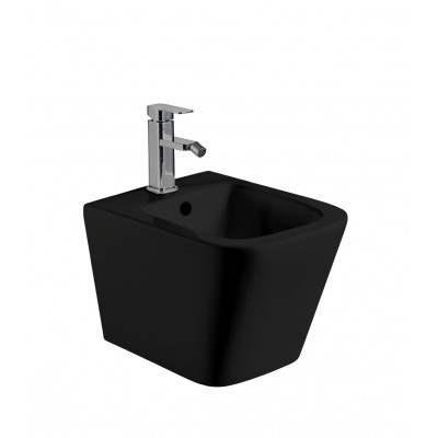 Биде подвесное безободковое черное, Welt Wasser, WW GELBACH 005MT-BL