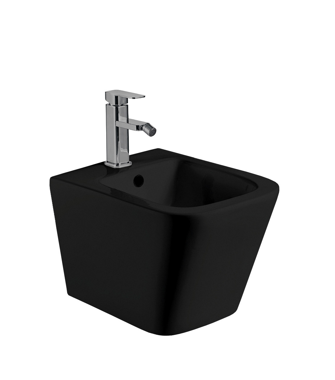 Биде подвесное безободковое черное, Welt Wasser, WW GELBACH 005MT-BL