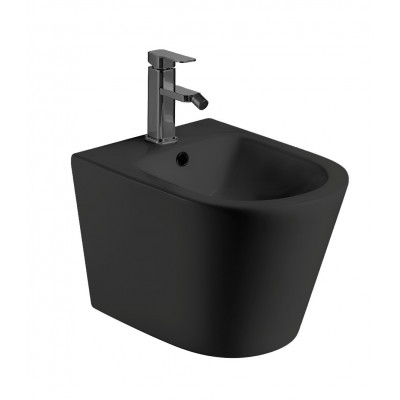 Биде подвесное безободковое черное, Welt Wasser, WW SALZBACH 005MT-BL