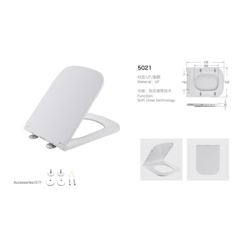 Сидение для унитаза с микролифтом белое, Welt Wasser, WW5021GL-WT