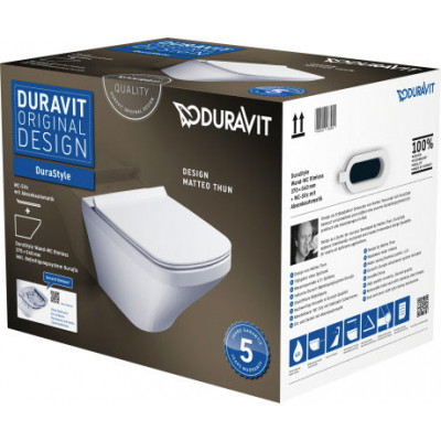 Унитаз подвесной Duravit DuraStyle Rimless® в комплекте с сидением, 45510900A1