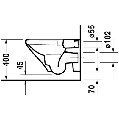Унитаз подвесной Duravit DuraStyle Rimless® в комплекте с сидением, 45510900A1