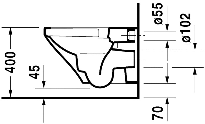 Унитаз подвесной Duravit DuraStyle Rimless® в комплекте с сидением, 45510900A1