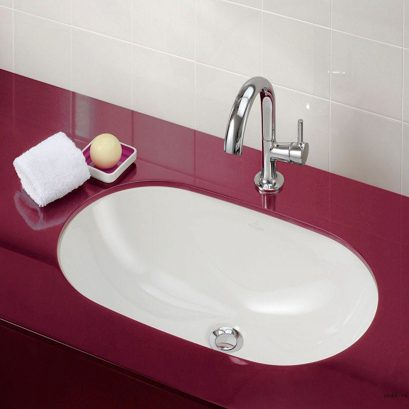 Раковина для установки под столешницу 60x35см Villeroy & Boch O.novo Альпийский белый CeramicPlus