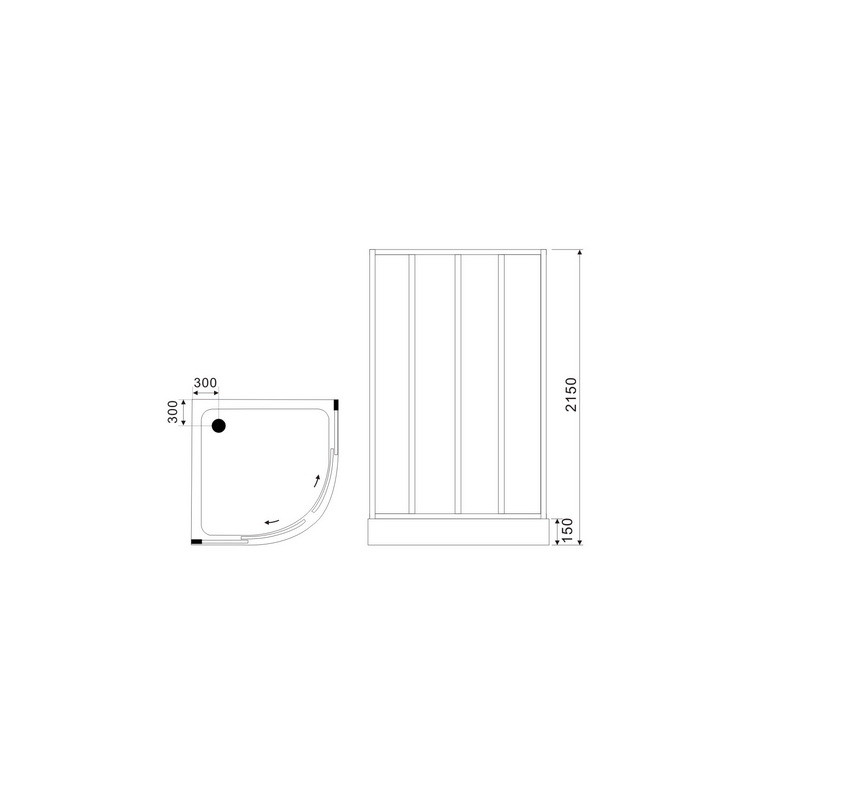 Душевая кабина 100х100х215 см, Black & White, G8501 1000
