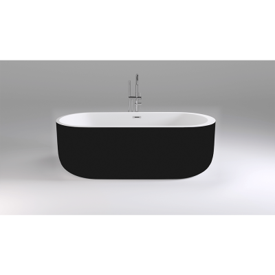 Ванна акриловая отдельностоящая черная 170x80х58 см, Black & White, SB109 Black