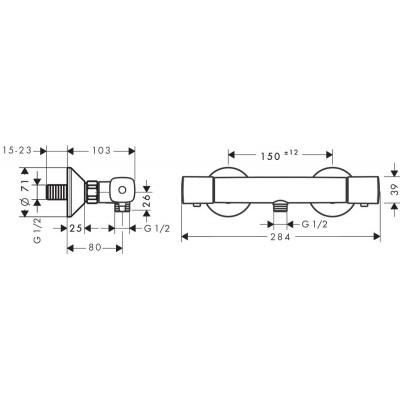 Термостат для душа Hansgrohe Ecostat Universal, ВМ, хром