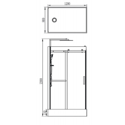 Душевая кабина 120х80х220 см, ORANS, SR-8629 ED
