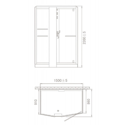 Душевая кабина 150х100х220 см, ORANS, SR-89102 LS