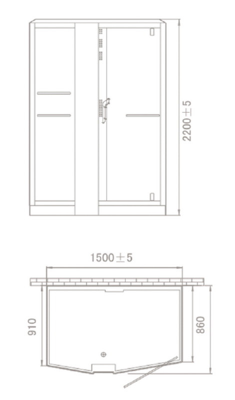 Душевая кабина 150х100х220 см, ORANS, SR-89102 RS