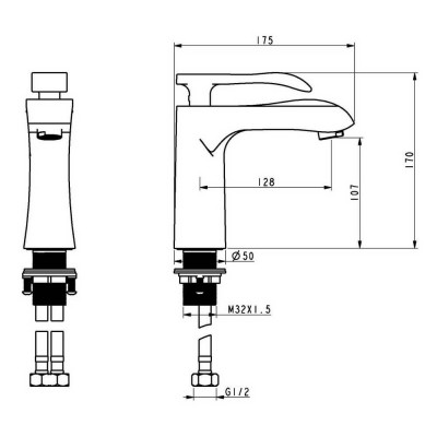 Смеситель для раковины хром, ORANS, OLS-K1082