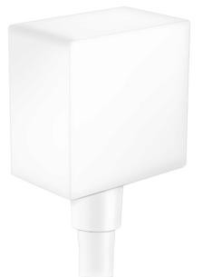 Шланговое подсоединение Hansgrohe Fixfit Square клапаном обратного тока, белый матовый 26455700