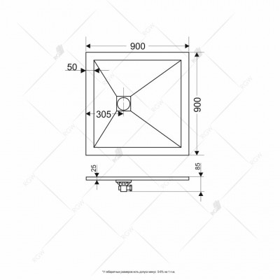 Душевой поддон 90х90х8.5 см, RGW, ST-WДушевой поддон 90x90