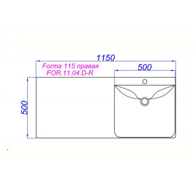 Умывальник мебельный Forma 115 правая
