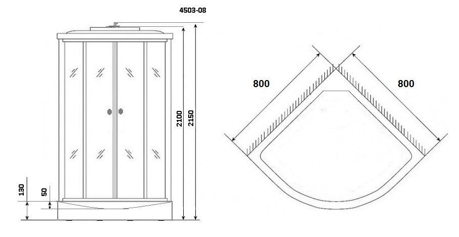 Душевая кабина 80x80х215см Niagara NG-4503-14