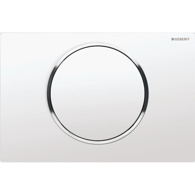 Смывная клавиша Geberit Sigma10, смыв/стоп: белые, глянцевый хром