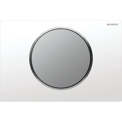 Смывная клавиша Geberit Sigma10, смыв/стоп: белая, матовый хром
