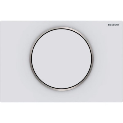 Смывная клавиша Geberit Sigma10, смыв/стоп: белый матовый лак, легко чистящееся покрытие, полированное
