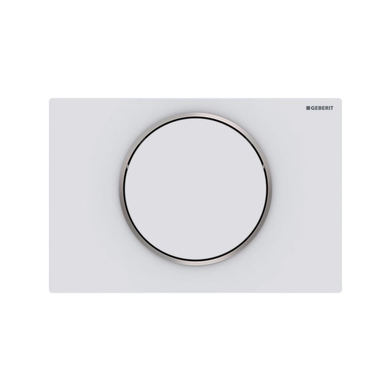 Смывная клавиша Geberit Sigma10, смыв/стоп: белый матовый лак, легко чистящееся покрытие, полированное