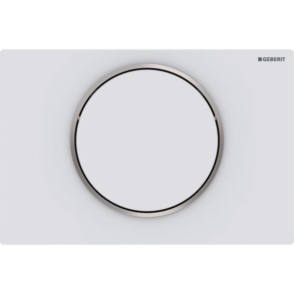 Смывная клавиша Geberit Sigma10, смыв/стоп: белый матовый лак, легко чистящееся покрытие, полированное