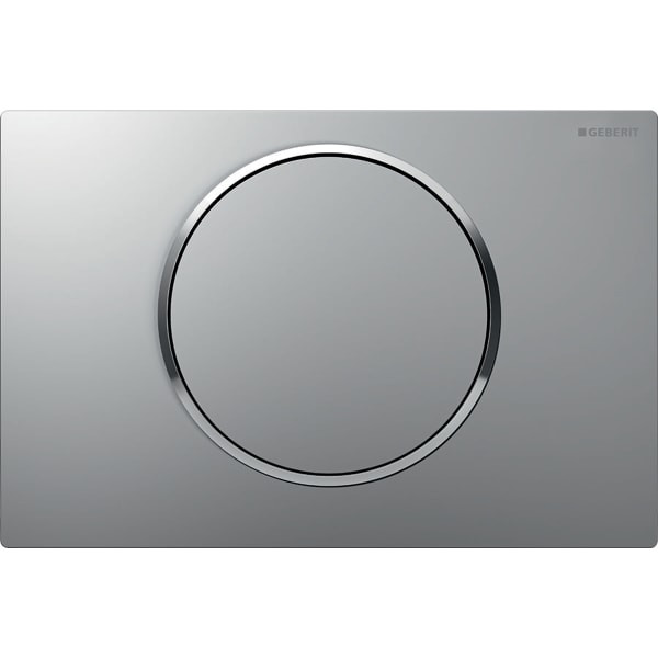 Смывная клавиша Geberit Sigma10, смыв/стоп: матовый хром, легко чистящееся покрытие, глянцевый хром