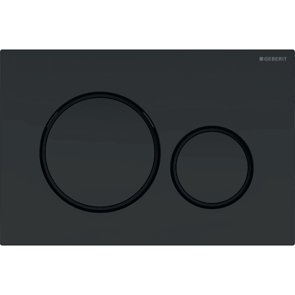 Смывная клавиша Geberit Sigma20, двойной смыв: черный матовый лак, легко чистящееся покрытие, черный