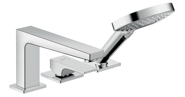 Смеситель на край ванны Hansgrohe Metropol, на 3 отверстия, хром 32550000
