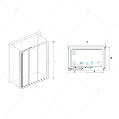 Душевой уголок 100х80х185см, RGW, CL-40 PДушевые уголки
