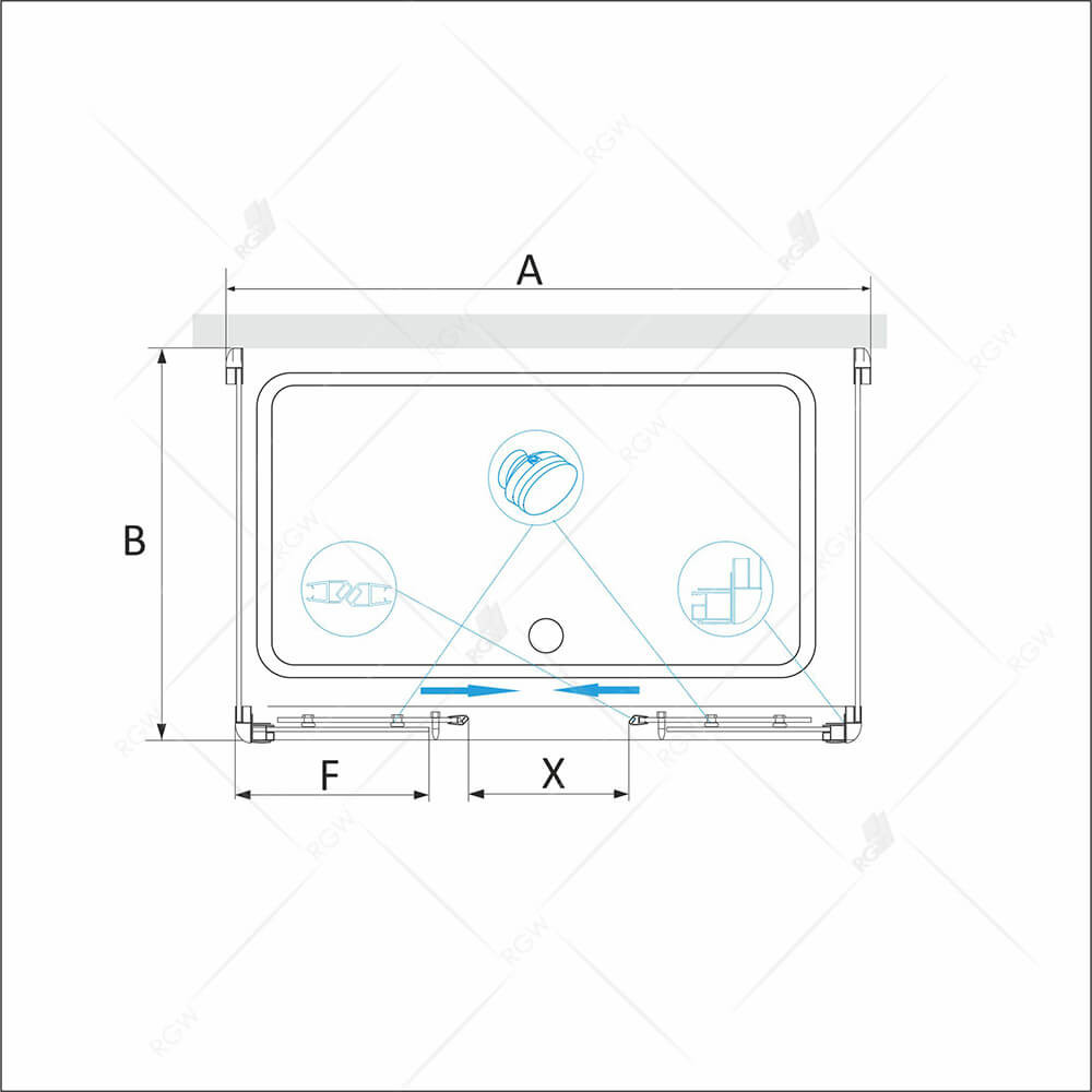Душевой уголок матовое стекло 140х100х195см, RGW, PA-41 PДушевые уголки