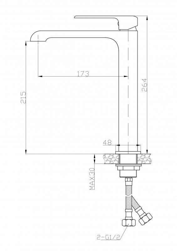 Смеситель для накладной раковины хром, DOR-LMC-CRM, Belbagno