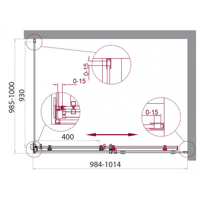 Душевой уголок 100x100 BELBAGNO ACQUA-A-1-100-C-Cr хром