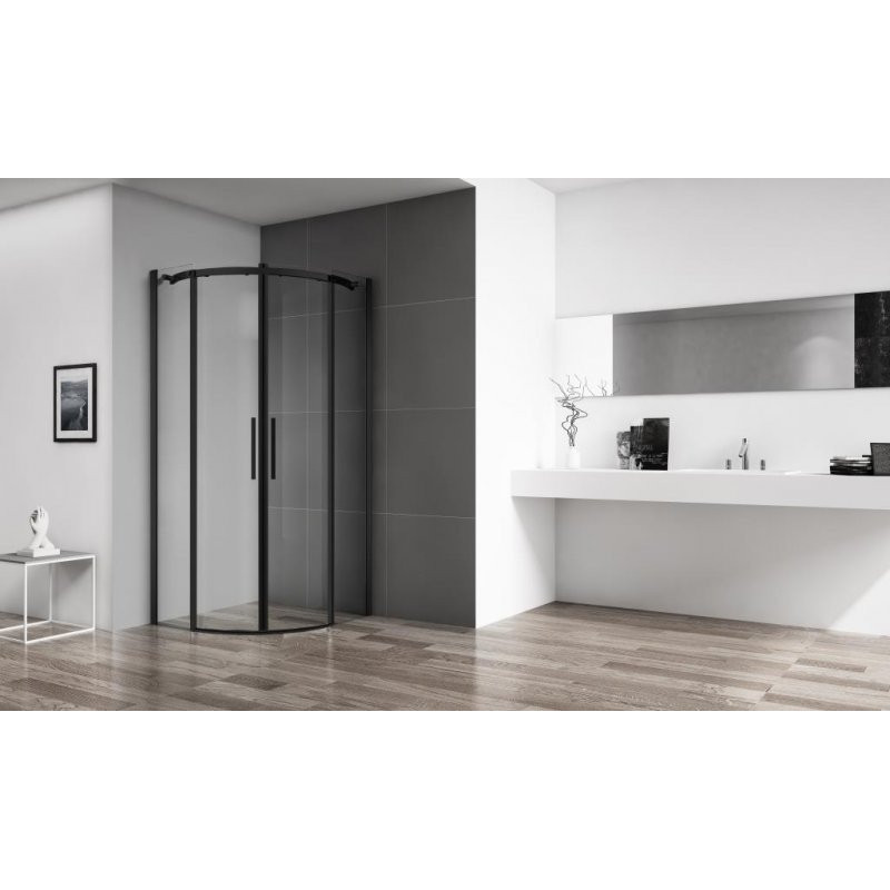 Душевой уголок 100x100 BELBAGNO AACQUA-R-2-100-C-NERO черный