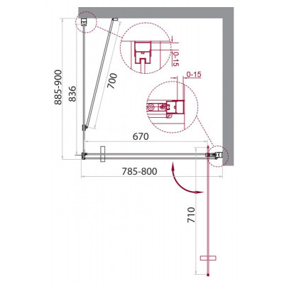 Душевой уголок 80x90 BELBAGNO MARMI-AH-1-80/90-C-Cr хром