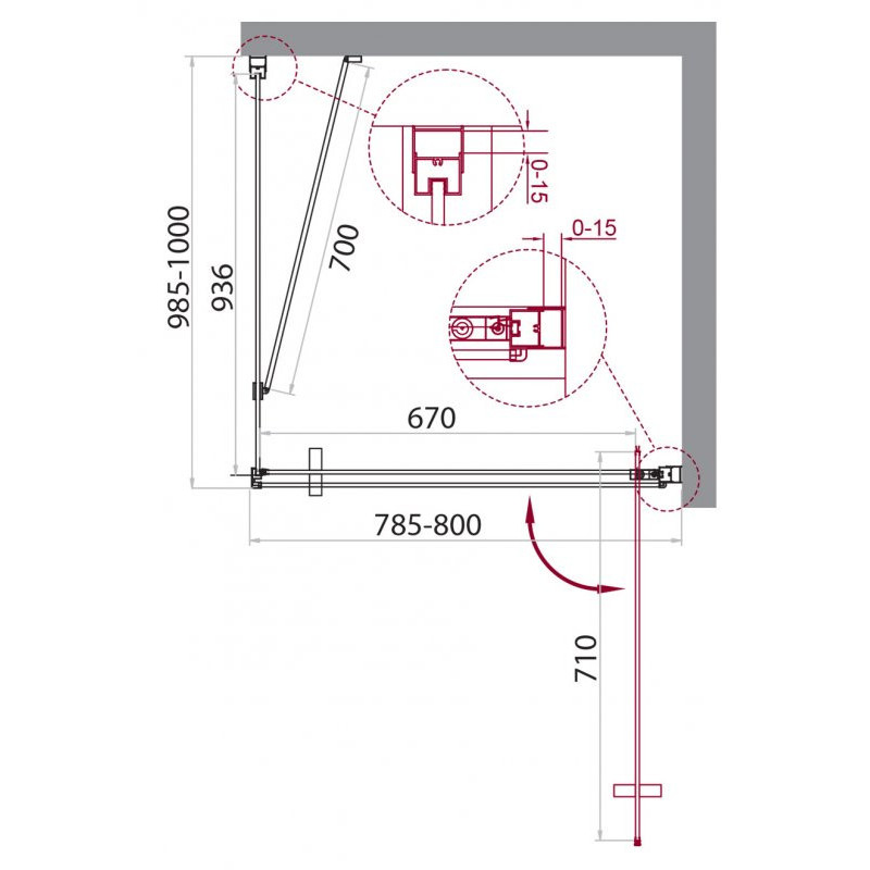 Душевой уголок 80x100 BELBAGNO MARMI-AH-1-80/100-C-Cr хром