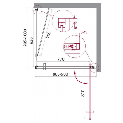 Душевой уголок 90x100 BELBAGNO MARMI-AH-1-90/100-C-Cr хром
