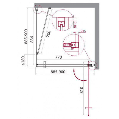 Душевой уголок 90x90 BELBAGNO MARMI-A-1-90-C-Cr хром