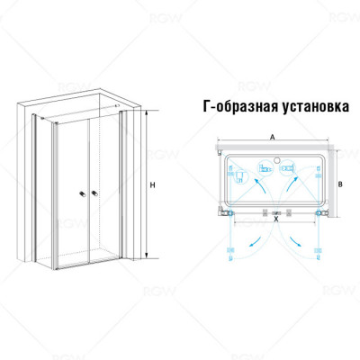 Душевой уголок 90х90х185 см, RGW, PA-37Душевые уголки
