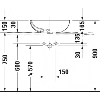 Раковина 49.5x35см Duravit Bathroom_Foster 033550, Белый Alpin