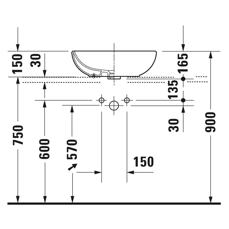 Раковина 49.5x35см Duravit Bathroom_Foster 033550, Белый Alpin