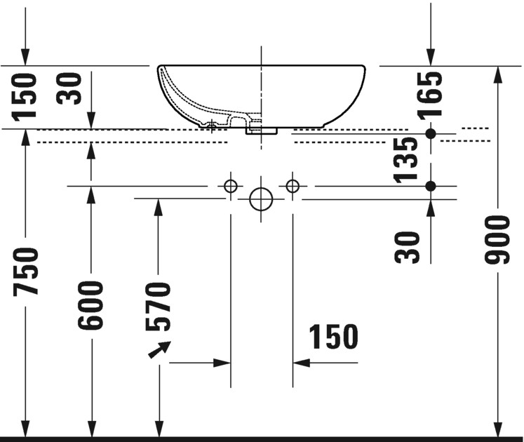 Раковина 49.5x35см Duravit Bathroom_Foster 033550, Белый Alpin