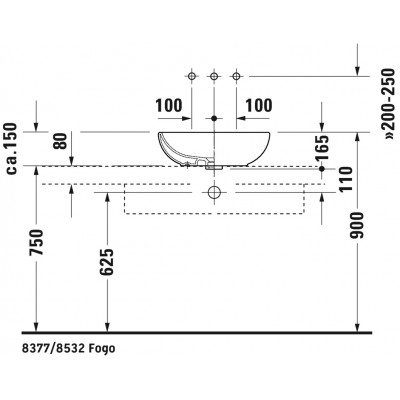 Раковина 49.5x35см Duravit Bathroom_Foster 033550, Белый Alpin