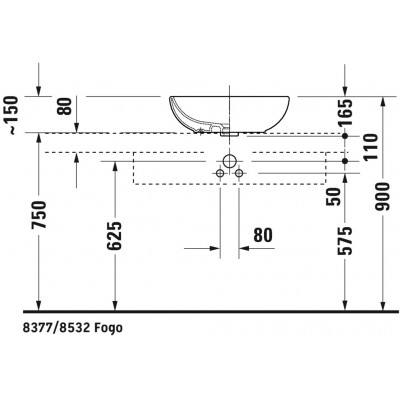 Раковина 49.5x35см Duravit Bathroom_Foster 033550, Белый Alpin