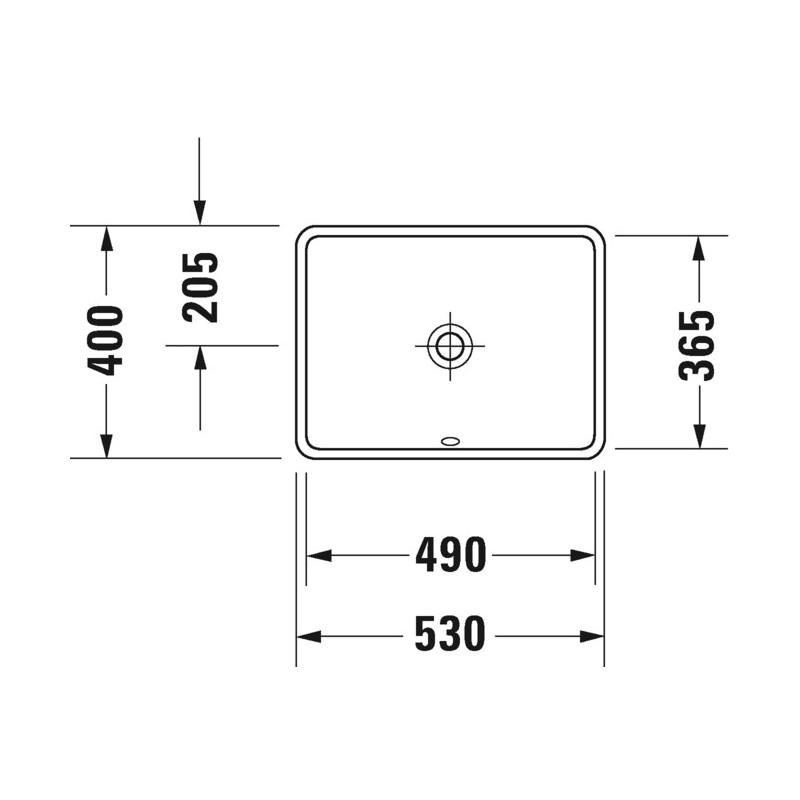 Умывальник встраиваемый 49x36.5cм Duravit Starck 3 030549, Белый Alpin, WonderGliss