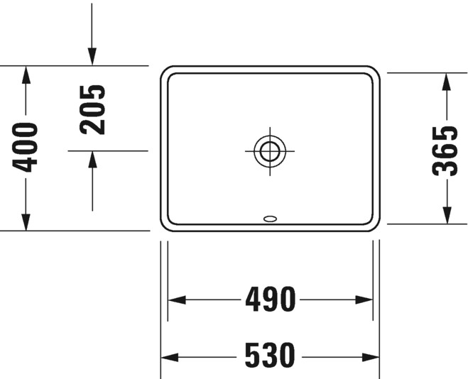 Умывальник встраиваемый 49x36.5cм Duravit Starck 3 030549, Белый Alpin, WonderGliss