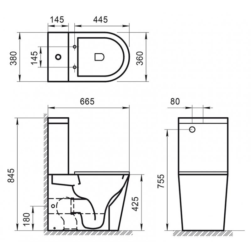 Бачок для унитаза-компакта Belbagno SFERA-R BB2141T